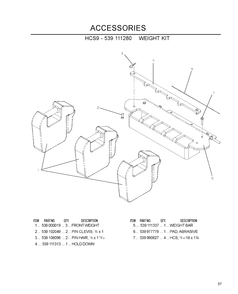 Accessories G Diagram and Parts List for IZ5223 (968999707)(2007-09) Husqvarna Lawn Mower