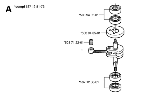 Crankshaft Diagram and Parts List for 326HS99 (X-SERIES)(20030100001-Current) Husqvarna Hedge Trimmer