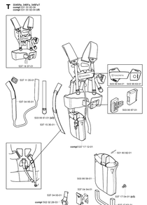 Harness 2 Diagram and Parts List for 343R 20031800001-20043100000 Husqvarna Brush Cutter