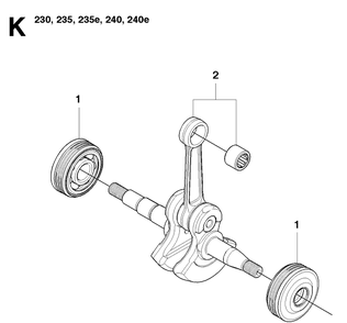 Crankshaft Diagram and Parts List for 240E 20091400001-20101400000 Husqvarna Chainsaw