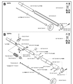 Shaft Diagram and Parts List for 325P 20042300001-20062999999 Husqvarna Pole Saw
