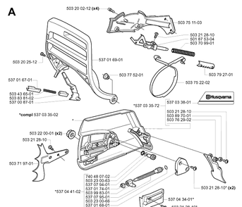 Chain Brake 2 Diagram and Parts List for 385XP 20051000001-20064000000 Husqvarna Chainsaw