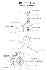 Casters 2 Diagram and Parts List for IZ5223T (968999257)(2005-08) Husqvarna Lawn Mower