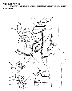 Electrical Diagram and Parts List for LT125 (HC12542B, 954002711)(1995-01) Husqvarna Lawn Tractor