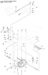 Hydraulic Pump - Motor 2 Diagram and Parts List for R155AWD (965178701)(2007-03) Husqvarna Lawn Tractor