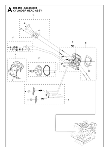 Cylinder Head Diagram and Parts List for 529448601 2018-10 Husqvarna Engine