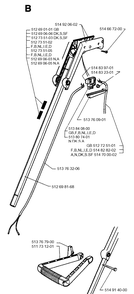 Shaft And Handle 2 Diagram and Parts List for 19961400001-CURRENT  Husqvarna Trimmer