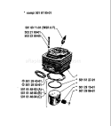 Page K Diagram and Parts List for 2100 1981-10 Husqvarna Chainsaw