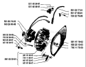 Page H Diagram and Parts List for 2100 1983-11 Husqvarna Chainsaw