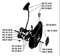 Page M Diagram and Parts List for 2100 1984-04 Husqvarna Chainsaw