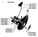 Page M Diagram and Parts List for 2101 1988-03 Husqvarna Chainsaw