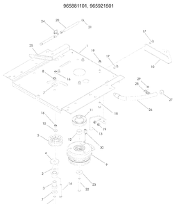 Engine Plate 4 Diagram and Parts List for RZ5424 (965881301)(2009-01) Husqvarna Lawn Mower