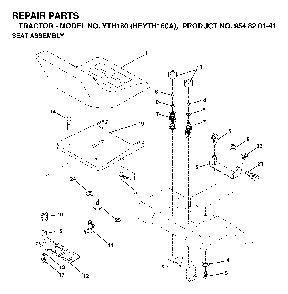 Seat Diagram and Parts List for YTH180 (HEYTH180A, 954820141)(1998-12) Husqvarna Lawn Tractor