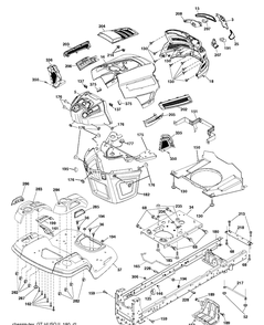 Chassis And Enclosures Diagram and Parts List for TS246 (96041041500)(2017-09) Husqvarna Lawn Tractor