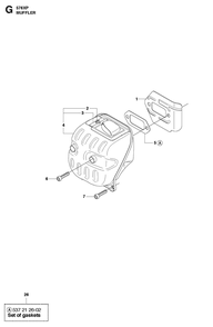 Muffler Diagram and Parts List for 576XP-576XPG 576 XP W - 576 XP GW Husqvarna Chainsaw
