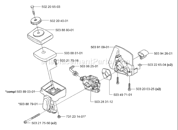 Page B Diagram and Parts List for 325HE4 2001-05 Husqvarna Trimmer