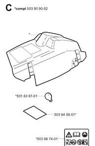 Housing Diagram and Parts List for 346XP 20012200001-20032200000 Husqvarna Chainsaw