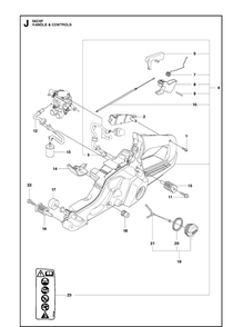 Handle Controls Diagram and Parts List for 562XP 2011-06 Husqvarna Chainsaw