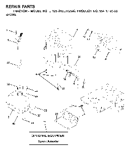 Engine And Cutting Equipment Diagram and Parts List for LT125 (HELT125A, 954170033)(2001-01) Husqvarna Lawn Tractor