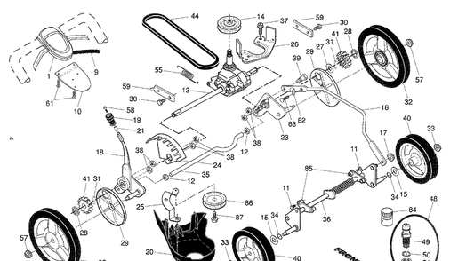 Drive Diagram and Parts List for HD800HW  Husqvarna Lawn Mower