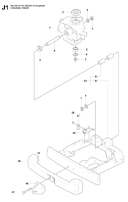 Transmission Diagram and Parts List for R15-V2AWD (965094701)(2007-01) Husqvarna Lawn Tractor