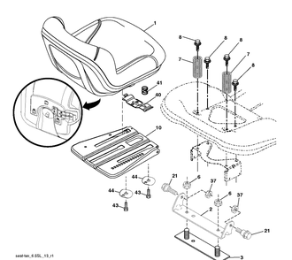 Seat Diagram and Parts List for TC239T (96051018200)(2018-10) Husqvarna Lawn Tractor