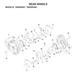 Wheels And Tires 2 Diagram and Parts List for W53 (968999287)(2007-03) Husqvarna Lawn Mower