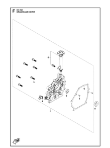 Crankcase Cover Diagram and Parts List for 598610601 2021-07 Husqvarna Engine