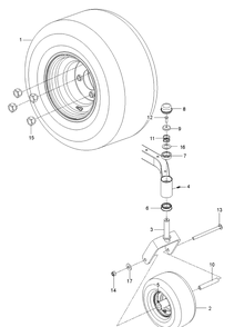 Wheels And Tires Diagram and Parts List for RZ4824TFBF (96700380302)(2015-05) Husqvarna Lawn Mower