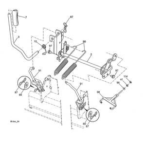 Mower Lift Diagram and Parts List for 96043026000  Husqvarna Lawn Tractor