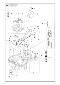 Chassis Lower Diagram and Parts List for 430XH 2020 Husqvarna Lawn Mower