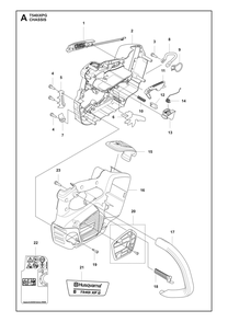 Chassis Diagram and Parts List for T540IXPG  Husqvarna Chainsaw