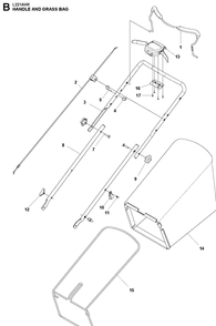 Handle Diagram and Parts List for LC221AH 96145003100 Husqvarna Lawn Mower