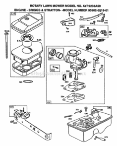 Page B Diagram and Parts List for 2233A59 1999 And Before Husqvarna Lawn Mower