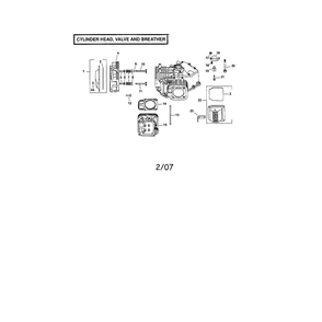 Engine >> Cylinder Head/Valve/Breather Diagram and Parts List for YTS4500  Husqvarna Lawn Tractor