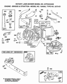 Page B Diagram and Parts List for 2243A99 1999 Husqvarna Lawn Mower