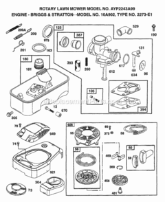 Page D Diagram and Parts List for 2243A99 1999 Husqvarna Lawn Mower