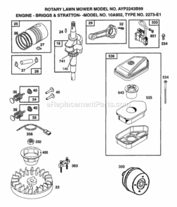 Page B Diagram and Parts List for 2243B99 1999 Husqvarna Lawn Mower