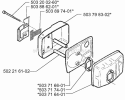 Muffler Diagram and Parts List for 225BV 1996-08 Husqvarna Leaf Blower / Vacuum