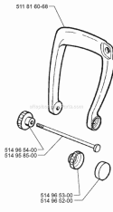 Handle Diagram and Parts List for 225BV 1996-08 Husqvarna Leaf Blower / Vacuum
