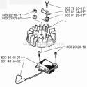 Ignition System Diagram and Parts List for 225BV 1997-02 Husqvarna Leaf Blower / Vacuum