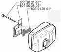 Muffler Diagram and Parts List for 225BV 1997-02 Husqvarna Leaf Blower / Vacuum