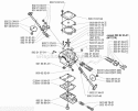 Carburetor Details Diagram and Parts List for 225BV 1997-02 Husqvarna Leaf Blower / Vacuum