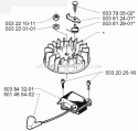 Ignition System Diagram and Parts List for 225B 2001-06 Husqvarna Leaf Blower / Vacuum
