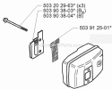 Muffler Diagram and Parts List for 225B 2001-06 Husqvarna Leaf Blower / Vacuum