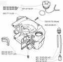 Crankcase Diagram and Parts List for 225B 2001-06 Husqvarna Leaf Blower / Vacuum