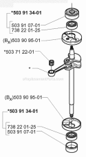 Crankshaft Diagram and Parts List for 225B 2001-06 Husqvarna Leaf Blower / Vacuum