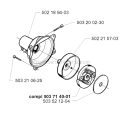 Clutch Diagram and Parts List for 225RD 1997-02 Husqvarna Brush Cutter