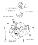 Crankcase Diagram and Parts List for 225RD 1997-02 Husqvarna Brush Cutter