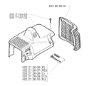 Cylinder Cover Diagram and Parts List for 225RD 1997-02 Husqvarna Brush Cutter